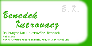 benedek kutrovacz business card