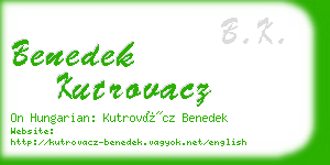 benedek kutrovacz business card